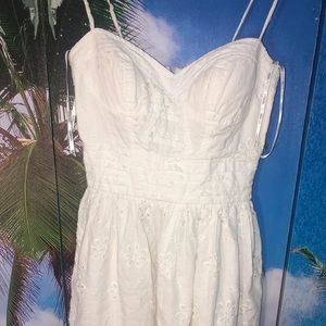 XOXO all white mid sized semi knitted dress